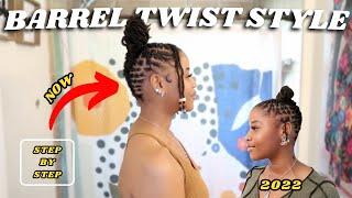 Barrel Twist With Buns Loc Style Tutorial