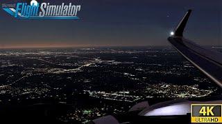 Microsoft Flight Simulator 2020 ULTRA realistic 4K graphics night landing in Brussels