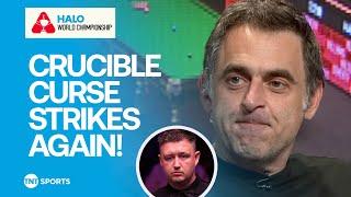 Ronnie O'Sullivan reacts after 2024 champion Kyren Wilson knocked out of the World Championship 