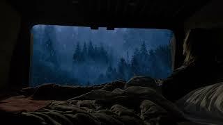 SNOW CAR CAMPING in a small car hit by a snow storm,spending night alone.