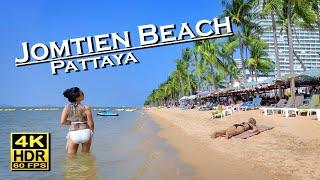 Pattaya Jomtien Beach Walk Chon Buri  4K 60fps HDR  Dolby Atmos  Walking Tour  Thailand 