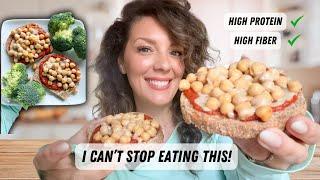 I Could Eat This Chickpea Pizza Toast Every Day | Healthy Vegan Meal Idea, High Protein and Fiber