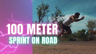 100 meter sprint on ROAD | Experiment Vlog | Vishva and Gokul