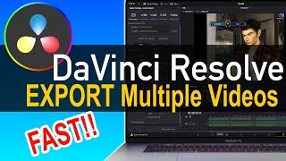 DaVinci Resolve Tutorial   Export Multiple Videos Clips FAST!!