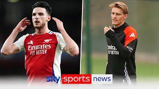 Declan Rice has not travelled with Arsenal to Milan | Odegaard back training after two-month absence