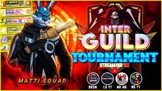 FREE FIRE 1VS1 Inter GUILD Tournament Matti Squad | 4 Streamers One Live | MR M Gaming