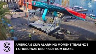 America's Cup: Alarming moment Team NZ's Taihoro was dropped from crane | Stuff.co.nz