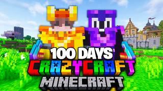 We Survived 100 Days in CRAZY CRAFT in Minecraft...