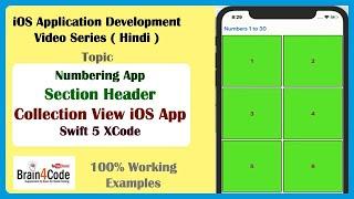 Create iOS Application to Add Section Header in CollectionView with Swift 5 XCode | Hindi | iOS 12