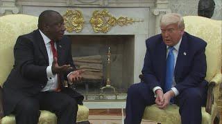 Trump confronts South Africa's president in Oval Office, alleges false claims of white genocide