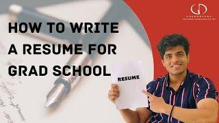 How To Write A Perfect Resume For Grad School | #StudyAbroad