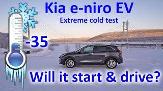 Kia e-niro EV extreme cold temperature test in -35°C