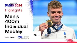 Leon Marchand wins 400m Medley gold with Olympic Record | #Paris2024 #Olympics