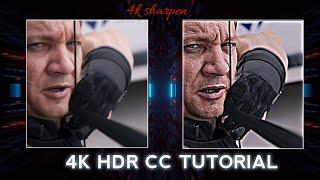 4K HDR CC Sharpen tutorial alight motion mobile phone edit