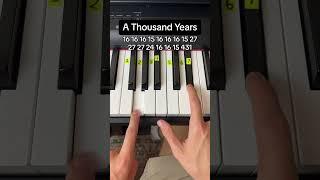 A Thousand Years Easy Piano Tutorial #easypiano #pianolession #piano