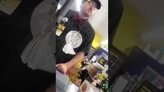 Father confronts goofy cashier after he makes inappropriate remarks about his 12-year-old daughter