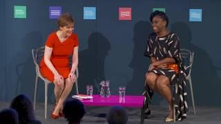 Chimamanda Ngozi Adichie with Nicola Sturgeon at the Edinburgh International Book Festival