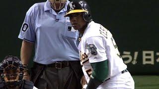 SEA@OAK: Cespedes goes 1-for-3 in MLB debut with A's
