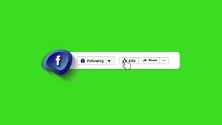 Facebook follow, like and share button green screen with sound    No Copyright