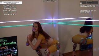 FoxPerry Does Sexy Squats In tight yellow leggins WoW