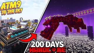 I Survived 200 Days IN ALL THE MODS 9 TO THE SKY in HARDCORE MINECRAFT