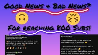 Update on what I'll do now, after 800 Subs | ROBLOX