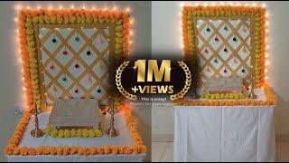 Simple & Easy Ganpati Decoration Ideas At Home / Puja Decoration /Festival Backdrop Decoration ideas