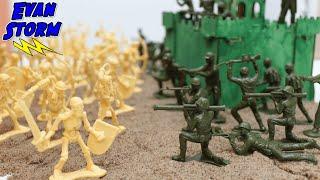 Plastic Army Men VS Skeleton Warriors Battle for High Ground