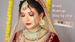 Beautiful and Natural real bridal makeup using affordable product | step by step hd makeup