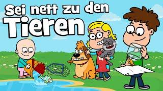   Kinderlied Tiere - Sei nett zu den Tieren | Tierlied - Hurra Kinderlieder - Tierliebe Kinder