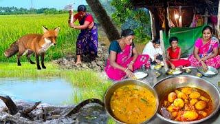 Villlage Life Of Indian Family। Daily Morning Routine In Winter। Cooking Village Food Eggs Curry