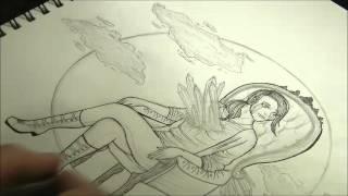 Speed Drawing: Comfort in the Clouds (Pen/Ink Linework)