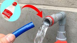 Many people do not know this solution! quick split technique pvc water pipe and faucet by bottle