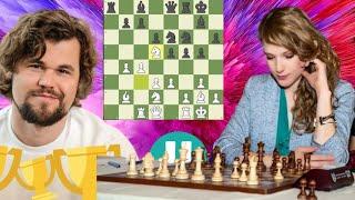 Ordinary Magnus Carlsen vs Anna Rudolf chess game 25