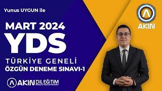 YUNUS UYGUN İLE MART 2024 TÜRKİYE GENELİ YDS DENEME SINAVI I  ÇÖZÜMÜ ( DETAYLI SORU ANALİZİ)