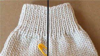 How to knit perfect RIB STITCHES vs Baggy Stitches - easy knitting tip for beginners.