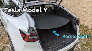 Tesla Model Y parcel shelf - using, removing & refitting. It confuses new owners!