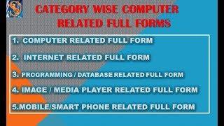 FULL FORM OF COMPUTER  RELATED WORDS (A to Z TECHNICAL WORDS FULL FORM ) #1