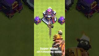 Super VS Normal Miner Compare! Which One is The Best? | Clash of Clans #shorts