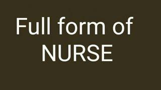 full form nurse