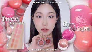 30 colors? Fwee Lip & Cheek Blurry Pudding Pot Full Color Application