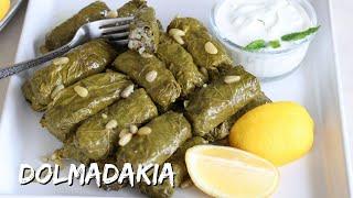 Greek Stuffed Vine Leaves With Rice and Herbs | Dolmadakia Yalantzi 