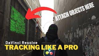 Attach objects to wall effect // DaVinci Resolve Tracking Tutorial - Planar Tracker