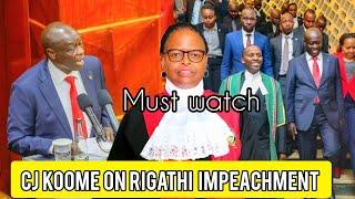 Breaking: LATEST ON RIGATHI GACHAGUA | CJ KOOME BENCH !