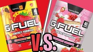 NEW G-Fuel KSI'S STRAWBERRY BANANA vs STRAWBERRY SHORTCAKE Taste Test WITH MILK!