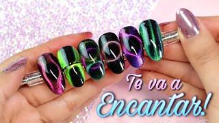 NO CONOCÍAS ESTE TRUCO CON TU IMAN para Uñas  lo amaras!!!  (cat eye Nails)