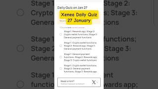 Xenea Wallet Daily Quiz 27 Jan | Xenea wallet quiz today | Xenea Wallet Season 2 | Xenea Quiz Answer