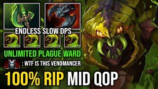 How to 100% Delete QOP From Mid with Unlimited Plague Ward Right Click Venomancer Dota 2