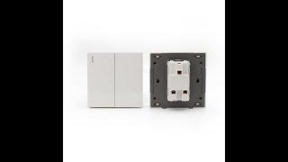 2 Gang 1 Way IEC Standard Switches Wall Socket