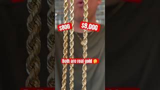 $800 vs $8,000 real gold chain #gold #ropechain #jacoje